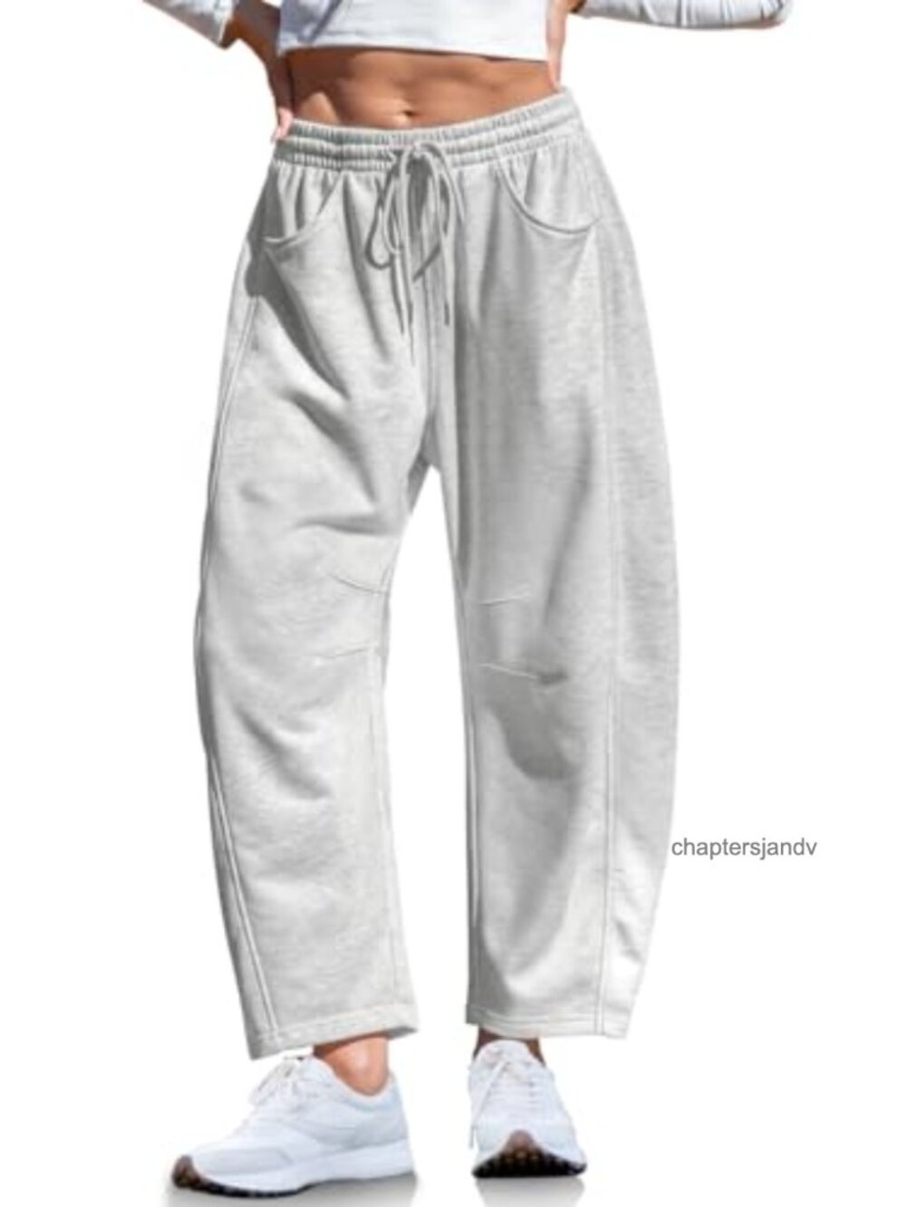 Womens Barrel Sweatpants Wide Leg Loose Casual Lounge Pants Drawstring